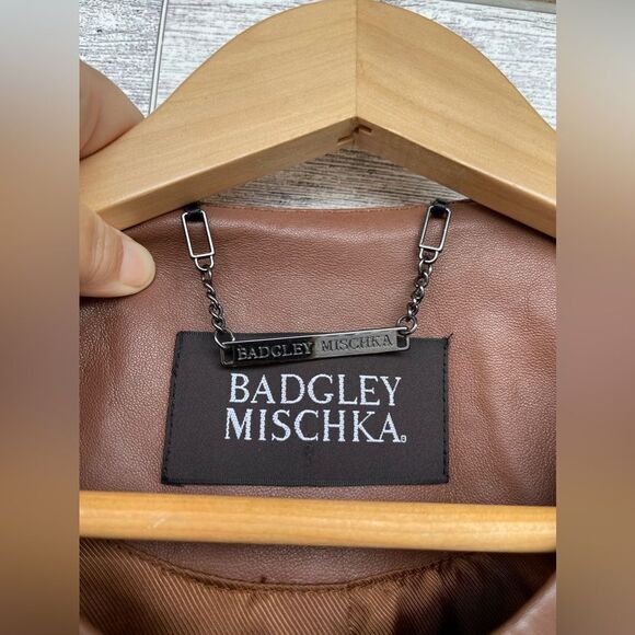 Badgley Mischka
Peplum Leather Jacket in cognac size medium - Picture 8 of 15